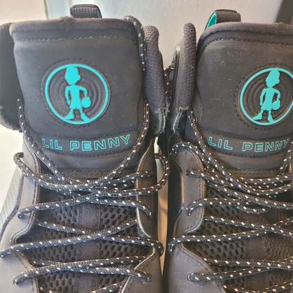 Nike Lil Penny  Black and Green High-Top Sneakers with Color-Shifting Accents - Picture 5 of 13